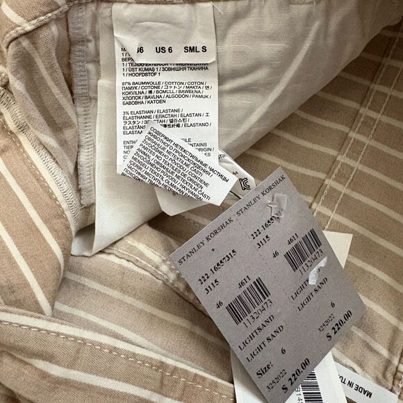 NWT Bogner Polly Shorts Light Sand Stripe Minimalist Summer Coastal Size 6‎ - Picture 6 of 6